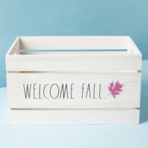 Rae Dunn Welcome Fall Leaves Wood Crate